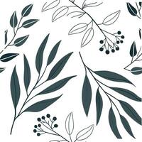 Shabby Chic eucalyptus seamless tile pattern with distressed eucalyptus and soft grey accents on white background ideal for charming spaces Set 2 vector