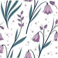 Soft pastel Anemone seamless pattern with subtle gradients and minimalistic design on white surface Set 2 vector