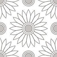 Scandinavian sunflower seamless tile pattern with minimalistic sunflowers and neutral tones ideal for clean airy spaces vector