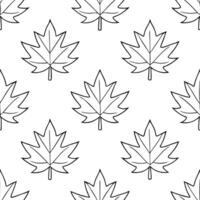 Scandinavian inspired maple leaves seamless pattern with minimal colors and clean lines on white vector