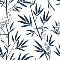 Shabby Chic bamboo leaves seamless tile pattern with distressed bamboo and soft pastel accents on white background ideal for charming spaces Set 5 vector