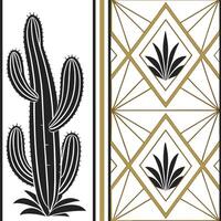 Shabby Chic cactus seamless tile pattern with distressed cactus and soft pastel accents on white background ideal for charming spaces Set 6 vector