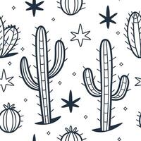 Shabby Chic cactus seamless tile pattern with distressed cactus and soft pastel accents on white background ideal for charming spaces Set 2 vector