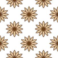 Rustic sunflower seamless tile pattern with dried sunflower motifs and earthy brown tones ideal for country style kitchens Set 2 vector