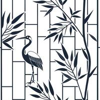 Shabby Chic bamboo leaves seamless tile pattern with distressed bamboo and soft pastel accents on white background ideal for charming spaces vector