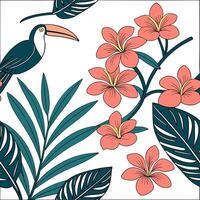 Scandinavian inspired geranium seamless pattern with minimal colors and clean lines on white Set 2 vector
