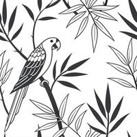 Shabby Chic bamboo leaves seamless tile pattern with distressed bamboo and soft pastel accents on white background ideal for charming spaces Set 4 vector