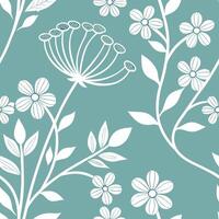 Scandinavian floral seamless tile pattern with soft color palette and simple botanical illustrations for minimalist homes Set 5 vector