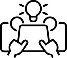 Soft Abstract Brainstorming Session with Digital Tablet vector