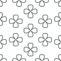 Scandinavian inspired clover seamless pattern with minimal colors and clean lines on white vector