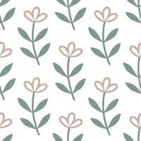 Scandinavian floral seamless tile pattern with soft color palette and simple botanical illustrations for minimalist homes Set 4 vector