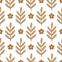 Rustic seamless tile pattern featuring hand drawn floral illustrations and earthy tones ideal for farmhouse kitchens Set 2 vector