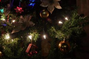 Christmas tree macro photo of decoration