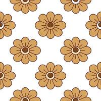 Rustic Anemone seamless pattern with earthy tones and natural textures on white background vector