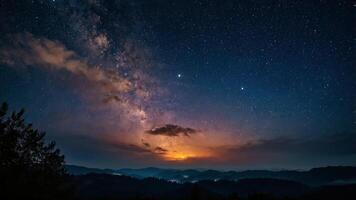 Peaceful Twilight Gradient with Starlit Glow photo