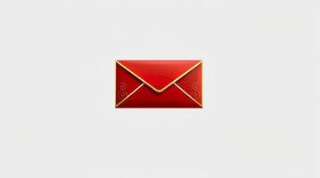 Stylish Red Envelope Highlighted with Gold Borders photo