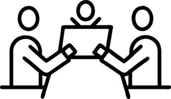 Team Passing a Project Binder in a Meeting vector