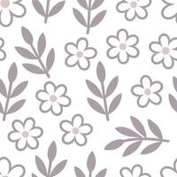 Whimsical pastel botanical seamless tile pattern with dreamy blooms and soft shades for enchanting spaces vector