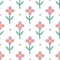 Whimsical heather seamless pattern with playful elements and soft colors on white vector