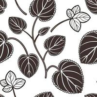 Whimsical Pilea seamless pattern with playful elements and soft colors on white vector