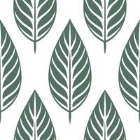 Vintage tropical leaves seamless tile pattern with distressed leaf illustrations and muted color palette ideal for retro kitchens vector