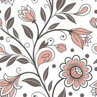 Vintage inspired seamless tile pattern with intricate floral elements and muted color palette ideal for classic kitchen backsplash Set 5 vector