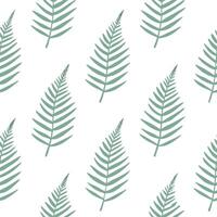 Tropical fern seamless tile pattern with vibrant green ferns and tropical leaves on a white background ideal for sunny kitchens Set 4 vector