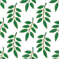 Tropical eucalyptus seamless tile pattern with lush green leaves and vibrant eucalyptus clusters on white background ideal for sunny lounges Set 2 vector