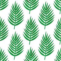 Tropical fern seamless tile pattern with vibrant green ferns and tropical leaves on a white background ideal for sunny kitchens Set 5 vector