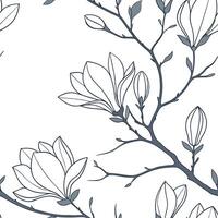 Tropical hydrangea seamless tile pattern with lush green stems and vibrant hydrangea clusters on white background ideal for sunny lounges Set 2 vector