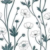 Tropical buttercup seamless pattern with vibrant colors and exotic elements on white Set 2 vector