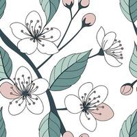 Soft watercolor floral seamless tile pattern with blended colors and gentle strokes for serene and artistic spaces Set 2 vector