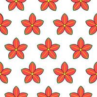 Tropical geranium seamless pattern with vibrant colors and exotic elements on white vector