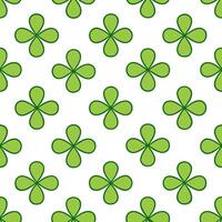 Tropical clover seamless pattern with vibrant colors and exotic elements on white vector