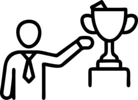 Soft abstract of a manager giving a trophy to a high performing employee vector