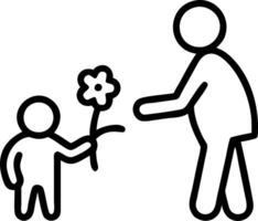 Soft abstract of a child giving a flower to their grandparent vector