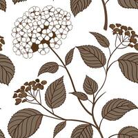 Rustic hydrangea seamless tile pattern with dried hydrangea motifs and earthy blue tones ideal for country style kitchens vector