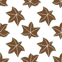 Rustic ivy seamless tile pattern with dried ivy motifs and earthy brown tones ideal for country style kitchens vector
