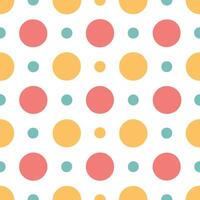 Retro polka dot circle tile pattern with cheerful colors on white for a lively nostalgic atmosphere vector