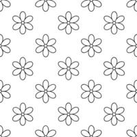 Scandinavian blossom seamless tile pattern with clean lines and white background featuring delicate flowers for minimalist homes vector