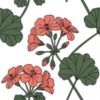 Modern geometric Pilea seamless pattern with abstract shapes and white balance on white Set 2 vector