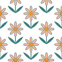 Modern botanical illustration seamless tile pattern with abstract floral shapes and vibrant colors for contemporary artistic spaces vector