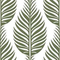 Modern botanical tropical leaves seamless tile pattern with abstract monstera and palm lines and neutral green tones for sleek urban homes vector