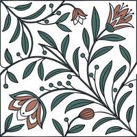 Organic botanical seamless tile pattern with freeform flower shapes and earthy hues for natural themed spaces Set 2 vector