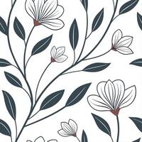 Modern botanical seamless tile pattern with abstract flower forms and bold color contrasts for statement walls vector