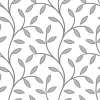 Minimalist vine seamless tile pattern with simple tendril lines and soft grey accents ideal for modern kitchens Set 2 vector