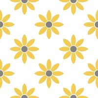 Minimalist sunflower seamless tile pattern with simple yellow blooms and soft grey accents ideal for modern kitchens Set 2 vector