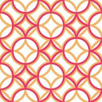 Modern pop circle tile pattern with diagonal arcs and bright neon tones on white background vector