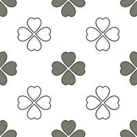 Minimalist Scandinavian clover seamless pattern with clean lines and muted colors on white vector