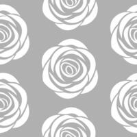 Minimalist rose seamless tile pattern with simple white roses and subtle grey accents ideal for modern bathrooms Set 2 vector